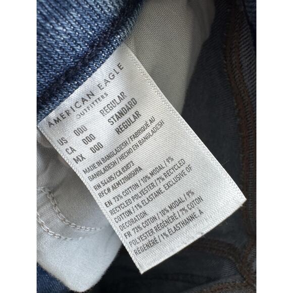 American Eagle Jeans Womens 000 Regular Blue Stretch Distressed High Rise Denim - Picture 4 of 7